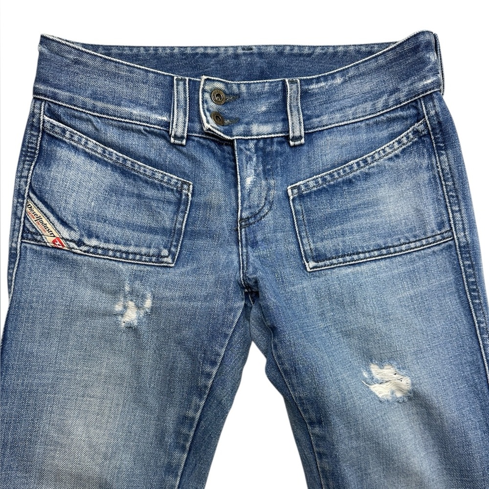 Y2K vintage Diesel Boot Cut Jeans with Distressed Details